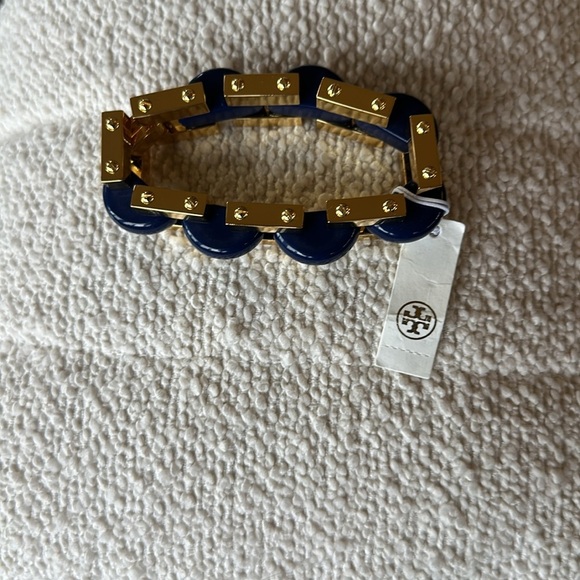TORY BURCH navy and gold chunky bracelet. NWT - Picture 7 of 15